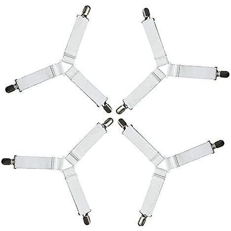 4-teiliges Set dreieckiger Bettecken-Befestigungsclips (Schwarz) – Bettlaken-Befestigungsclips – Matratzenbezug-Clips – Strapazierfähiges Bettlaken-Gummiband (1/5)