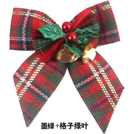 5 pendentifs sapin de Noël avec clochettes et nœud de Noël H (1/4)