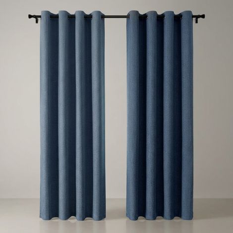 Tende Oscuranti Termiche Set da 2 Pezzi 132x210 cm Blu Marino (1/5)