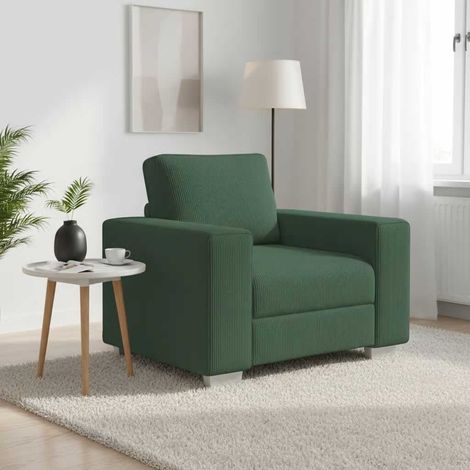 vidaXL Canapé/Fauteuil vert foncé 100x77x82 cm en tissu velours côtelé