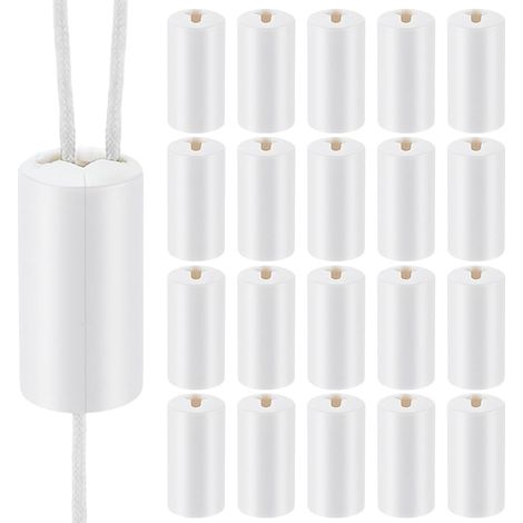 20 pièce Condenseurs de Cordon de Sécurité Blanc Boutons Anti Étranglement pour Cordons de Store Connecteur Cordon Store pour une Amélioration de Maison Foyers avec Animaux Compagnie 3.7x1.7cm (1/5)