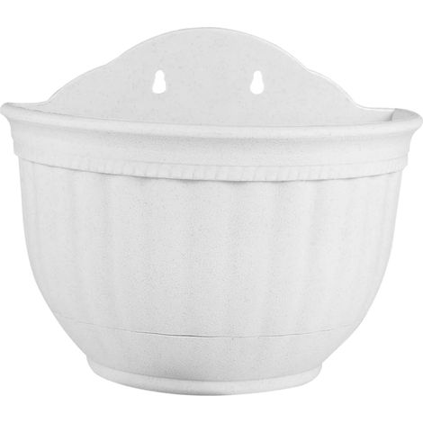 Pot de fleurs suspendu semi circulaire Toddmomy en plastique avec soucoupe et crochet suspension (1/5)