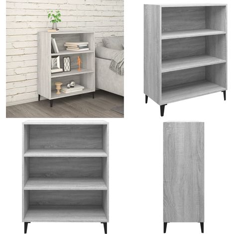 Credenza Grigio Sonoma 69,5x32,5x90 cm in Legno Multistrato - Credenza grigia - Credenza con ripiani