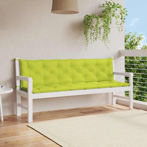 vidaXL Cojín banco jardín tela Oxford verde brillante 200x(50+50)x7 cm (1/5)