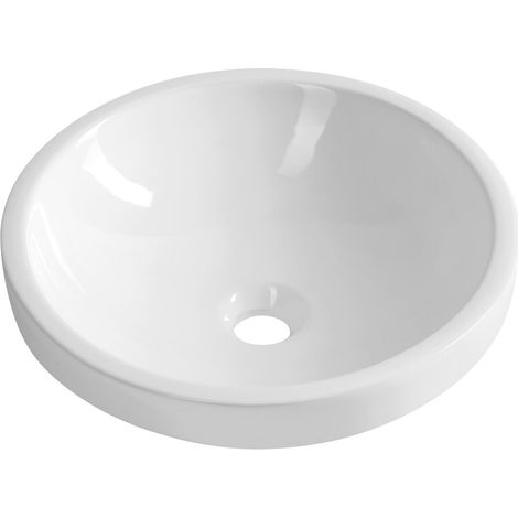 Lavabo à encastrer en céramique ROLA, dia. 41 cm, blanc (1/3)