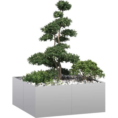Jardinera 100x100x40 cm de acero galvanizado vidaXL