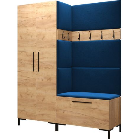Conjunto para recibidor Nomal I, Manila 26, 196x158x44cm, Aglomerado laminado, Tapiz, Montada en la pared, Colocada