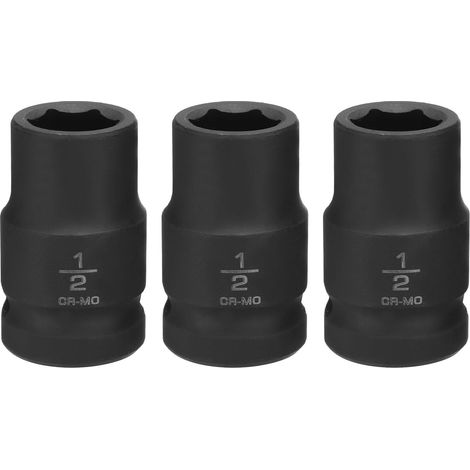 3pcs Douille À Choc 1/2" Douille 1/2" Entraînement Carré 38mm L (1/5)