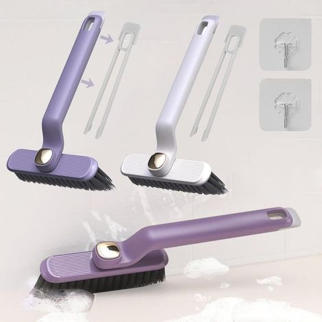 2Pcs Brosse Rotative Nettoyage à 360 Degrés, Brosse Nettoyage Salle de Bain, Brosse Joint Carrelage, Brosse a Joint, Multifonctionnelle Brosse De Nettoyage, Balai Brosse Sol Poil Dur (1/5)