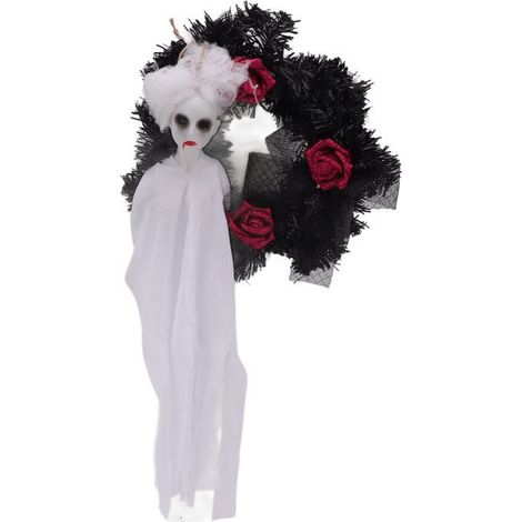 Fantôme blanc suspendu pour Halloween, ambiance effrayante, installation facile, fantômes volants résistants pour la décoration intérieure (1/5)