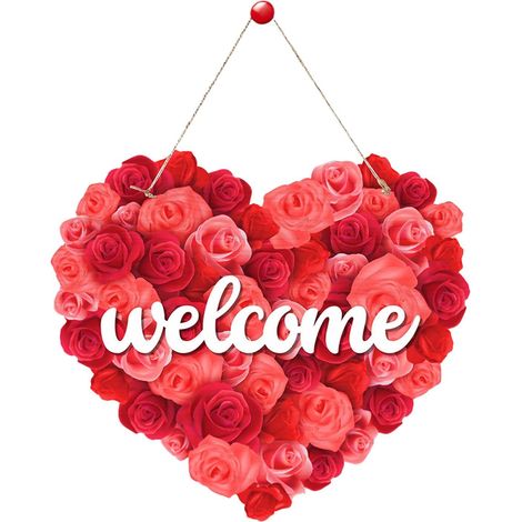 Panneau Décoratif En Bois - Panneau Porte Cœur - Décoration Murale Pour Intérieur Extérieur - Pour Mariage Anniversaire Fête - Lot de 1 (1/5)