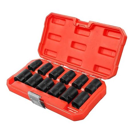 MAXPOWER 12-teiliges Steckschlüssel-Set, 10 mm–21 mm, 1/2 Zoll Steckschlüsseleinsätze