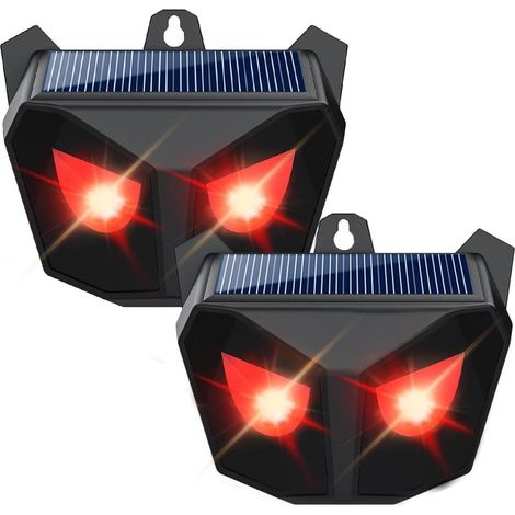 Répulsif Solaire Animaux Extérieur Étanche 2 Lumières Clignotantes pour Chats Chiens Renards Oiseaux (1/5)