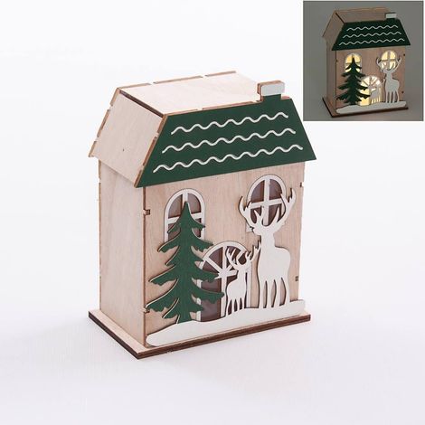 Cassetta verde in compensato con led, 12X7H15 cm (kit da 3) (1/2)