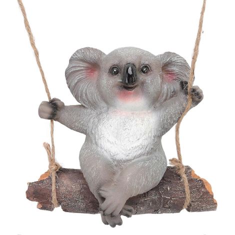 Koala-Schaukelfigur aus Kunstharz, Gartendekoration, Cartoon-Tierfigur, Zieraccessoire (1/5)
