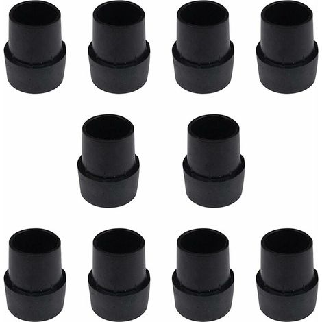 SHINING HOUSE Paquete de 10 tapas de patas de trampolín de goma antideslizantes de fácil instalación - Accesorios de trampolín de látex resistente para patas redondas de 1" - Negro (1/5)