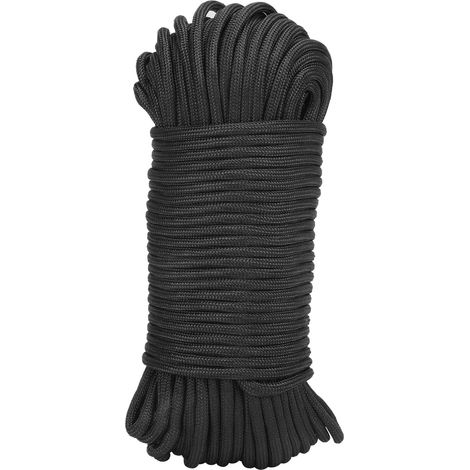 Corde d'escalade 10 brins spécification militaire 650, corde de séchage extérieure, corde de sauvetage noire