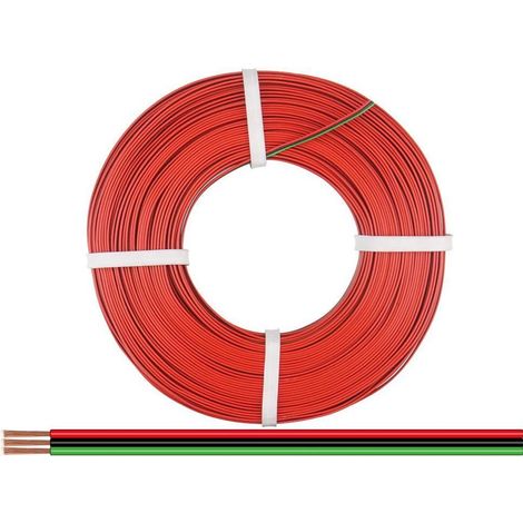 Câble triple fil 0,14 mm² / 25 m rouge-noir-vert
