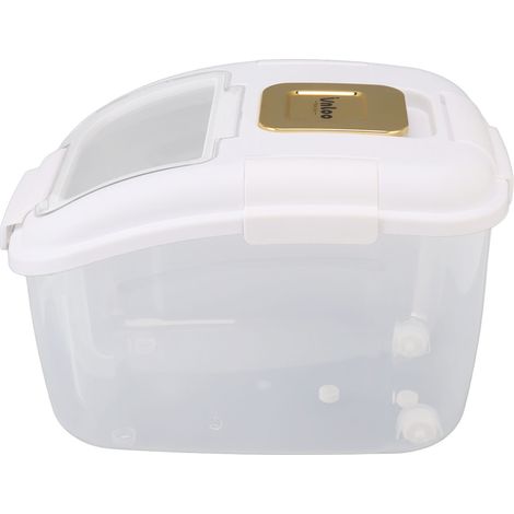 Reisaufbewahrungsbox mit transparentem Deckel, insektensicher, großes Fassungsvermögen, luftdicht, Lebensmittelbehälter für Zuhause, weiß, 5 kg (1/5)