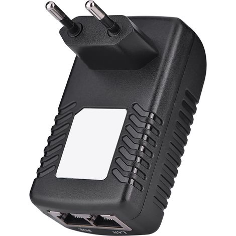 Injecteur PoE mural 48 V 0,5 A, adaptateur Ethernet, alimentation pour téléphone/caméra IP, prise UE