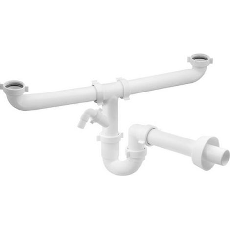SIFONE PER LAVELLO MAGNUM 2 VIE AUTOPULENTE CON ATTACCO LAVATRICE 1&quot 1/2