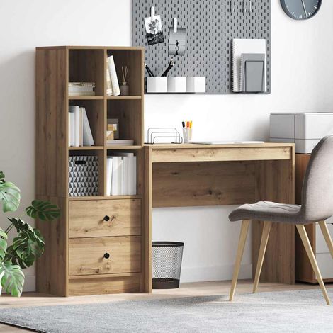 vidaXL Desk Artisan Oak 135.5 x 40 x 127 cm 2 pcs