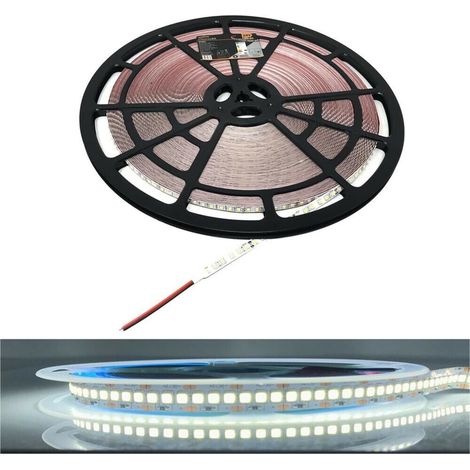 Striscia 6000 Led Luce Bianca 6500k Bobina 50 Mt 24v Strip Adesiva 2835 Smd