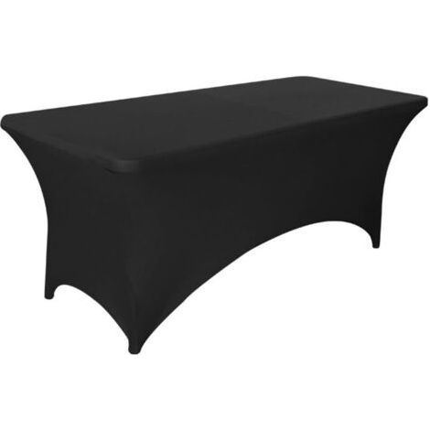 Nappe Rectangulaire Stretch, Nappe en Spandex Nappes Elastique Nappe de Table Extensible Infroissables pour Fête Mariage Banquet Anniversaire Décoration (6FT/183x75x75cm,Noir) (1/5)