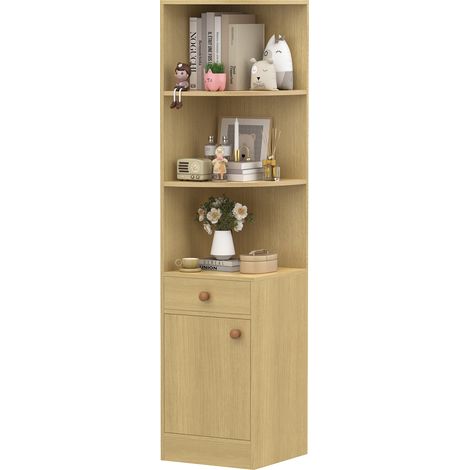 Étagère d'angle Moderne à 3/5 Niveaux, 161cm Petite Bibliothèque d'angle élégante, Support de Plante unité d'organisation avec Forme Unique pour la Maison, Bureau, Salon, Chambre à Coucher (1/5)