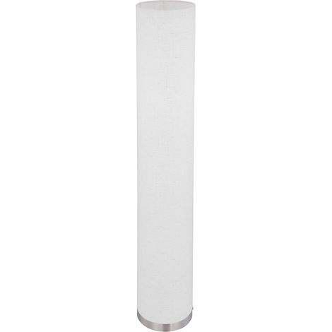 Stehleuchte Wohnzimmer modern Säulenlampe 3 flammig Stehleuchte sandfarben mit Textilschirm, Metall nickel, 3x E27 Fassungen, DxH 19x110 cm (1/5)