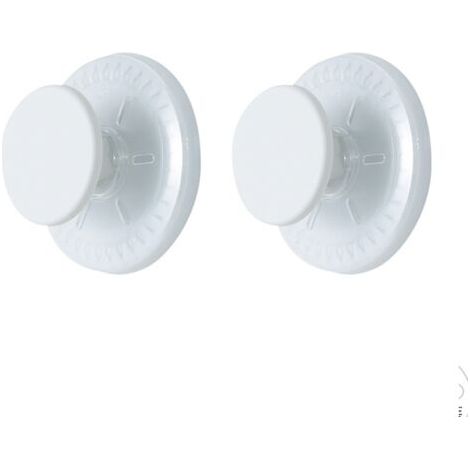Robuste Saugnapfhaken für Badezimmer, 2er-Set, runde Haken, ohne Bohren, abnehmbar und spurlos, geeignet für Fliesen, Türen, Glas, Küche, Schlafzimmer, weiß (1/5)