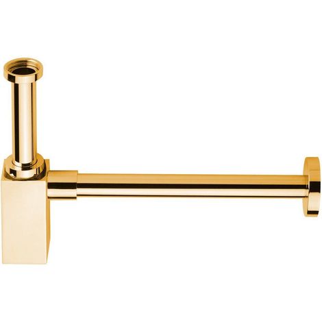 Siphon de lavabo 5/4" dia 32 mm, carré, doré