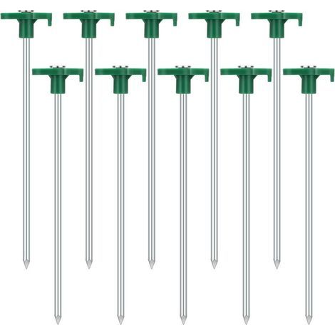 10er-Pack robuste Zeltnägel – Sturmfeste Zeltnägel – Stahl-Zeltnägel – Camping-Heringe – Stabile Zeltnägel für harten Boden und Wälder (1/5)