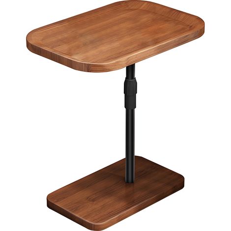 FLASIDU Table d'appoint de canapé, table basse, mobile et réglable, 46×30×90cm, marron.
