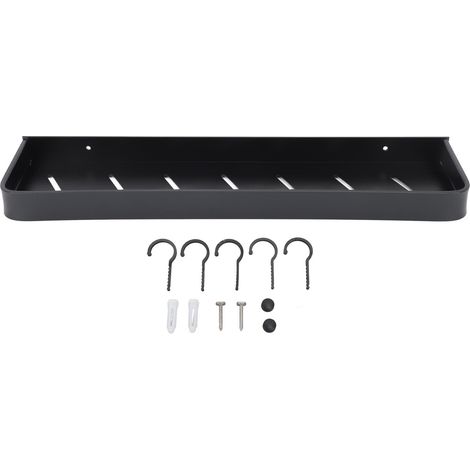 Étagère murale de douche avec crochets, en aluminium spatial, grande capacité, polyvalente, pour salle de bain, toilettes et maison, 50 cm. (1/5)