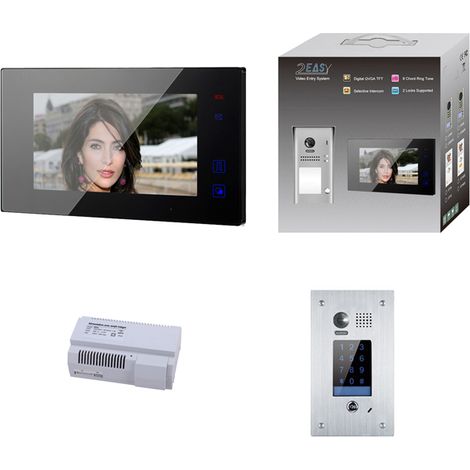 KIT VIDEO AO 7 POUCES AVEC MÉMOIRE + CAMERA ENCASTREE AVEC DIGICODE - Automatisme Online