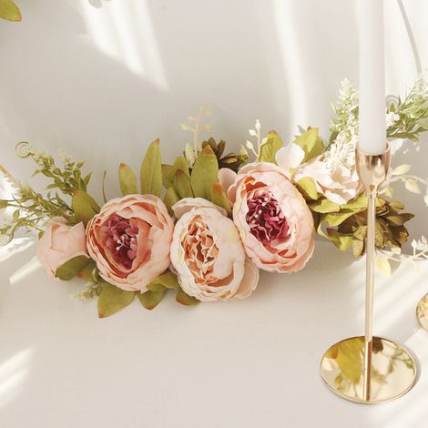 Couronne de Pivoines Artificielle pour Décoration Murale Porte d'Entrée Mariage Jardin (1/5)