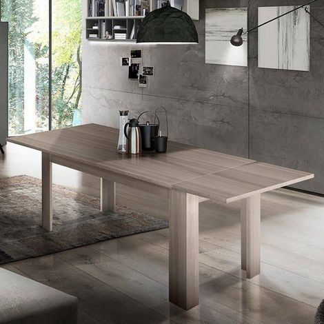 Dmora Mesa de comedor extensible, Made in Italy, Mesa moderna con extensiones, Consola extensible, 160 / 210x90h75 cm, color olmo perla, con embalaje reforzado (1/5)