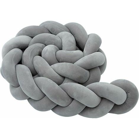 Tour de lit bébé gris 100 x 13 x 7 cm – Protection douce en flanelle et coton – Décoration élégante pour lit d'enfant