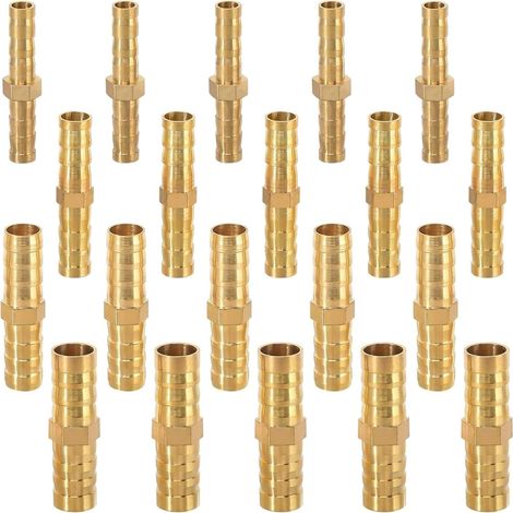 20 Stück Benzinschlauchanschluss, Kraftstoffschlauchanschluss, Reduzierschlauchanschluss mit Widerhaken aus Messing, Schlauchanschlüsse mit Widerhaken aus Messing, für Luftröhrenschläuche (6 mm/8 mm/1