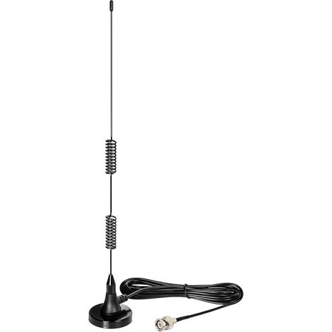 Antenna con base magnetica 20-1300 MHz HF VHF UHF, antenna radio amatoriale bidirezionale con connettore BNC maschio compatibile con Uniden Bearcat Whistler Radio Shack (1/2)
