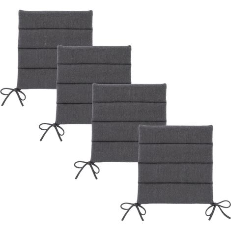 Klulk Set 4 Cuscini Seduta Brezza Antracite, 43x40 cm, Lavabili, (1/5)