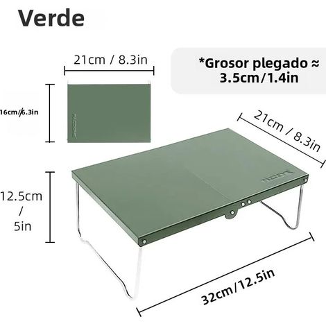 Table pliante portable pour le camping et la randonnée, ultralégère en aluminium pour les pique-niques et les activités de plein air, mini table basse en MDF (1/5)