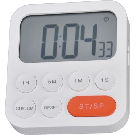 Digitaler Küchentimer mit 3 Geschwindigkeitsstufen, einstellbarem Magnet-Countdown-Timer, Kochtimer, Lerntimer für Schlafzimmer (1/5)