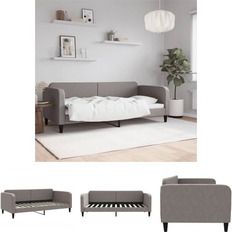 The Living Store Tagesbett Taupe 90x200 cm Stoff - Betten & Bettgestelle (1/5)