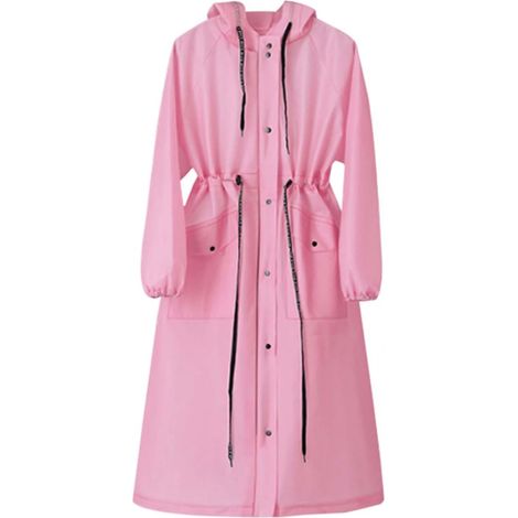 Poncho imperméable intégral pour fortes pluies, imperméable long pour femme idéal pour le cyclisme, équipement de pluie portable pour adultes-L (1/5)