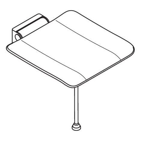 HEWI 900.51.20560 Siège rabattable ER, 450 x 525, plvb