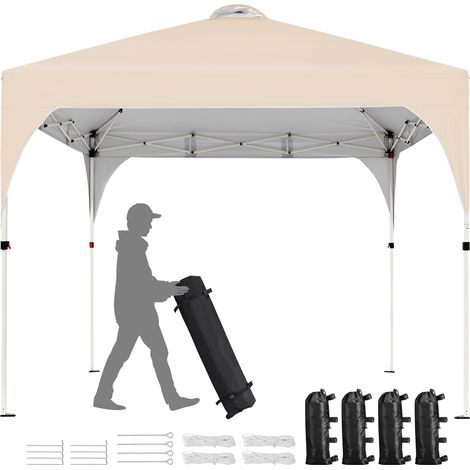 Yaheetech – Carpa plegable 3x3m impermeable con estructura de acero – Altura ajustable 267-287cm – Ventilación superior – Bolsa de transporte incluida (1/5)
