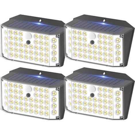 Lampe Solaire Exterieur,Étanchéité IP67 Lumiere Solaire Exterieur Detecteur de Mouvement,3 Modes Spot Solaire Exterieur,Blanc Froid 132LED Lampe Solaire pour Jardin,Garage [Classe énergétique A] (1/5)