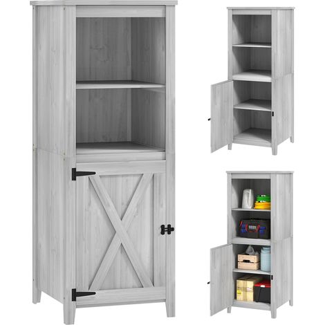 Abri de jardin style grange avec porte coulissante, étagères réglables et sapin gris clair, cabane compacte pour extérieur (1/5)